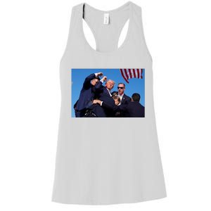 Trump Shot At Rally America Women's Racerback Tank