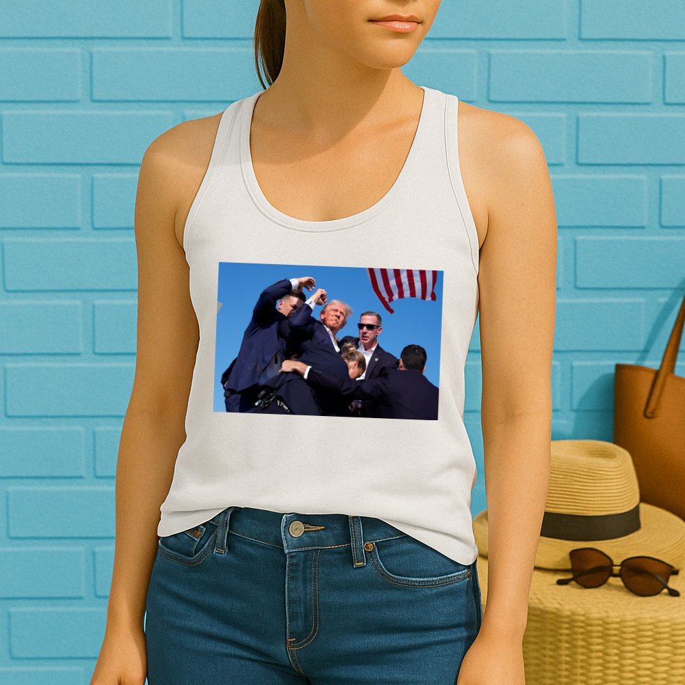 Trump Shot At Rally America Womens Tank Top