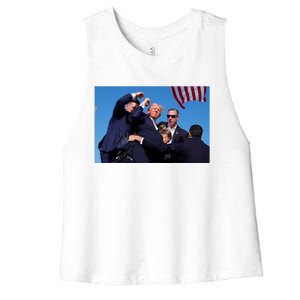 Trump Shot At Rally America Women's Racerback Cropped Tank