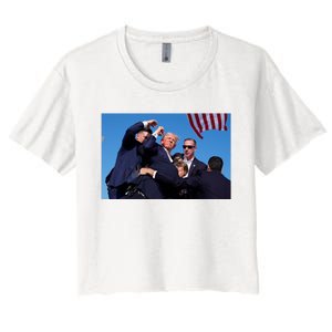 Trump Shot At Rally America Women's Crop Top Tee