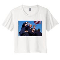 Trump Shot At Rally America Women's Crop Top Tee