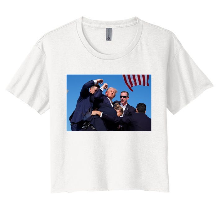 Trump Shot At Rally America Women's Crop Top Tee