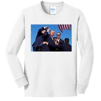 Trump Shot At Rally America Kids Long Sleeve Shirt