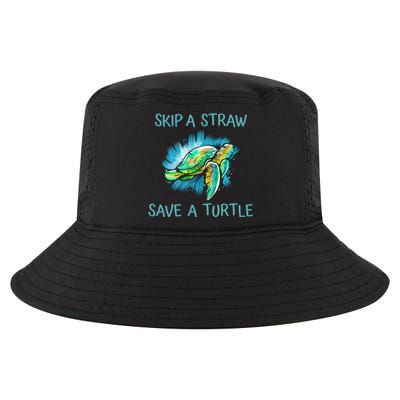 Turtle Skip A Straw Save A Turtle Gift Cool Comfort Performance Bucket Hat