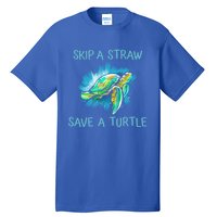 Turtle Skip A Straw Save A Turtle Gift Tall T-Shirt