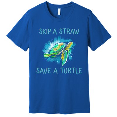 Turtle Skip A Straw Save A Turtle Gift Premium T-Shirt