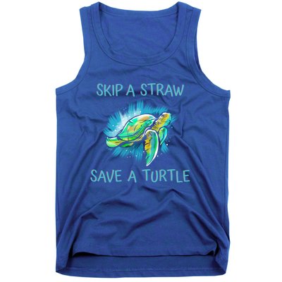 Turtle Skip A Straw Save A Turtle Gift Tank Top