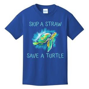 Turtle Skip A Straw Save A Turtle Gift Kids T-Shirt