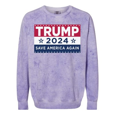 Trump Save America Again 2024 Election Colorblast Crewneck Sweatshirt