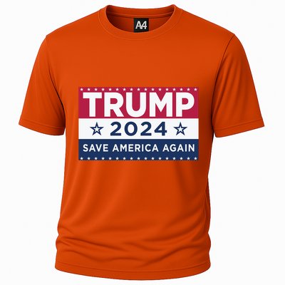 Trump Save America Again 2024 Election Cooling Performance Crew T-Shirt