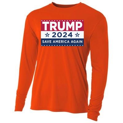 Trump Save America Again 2024 Election Cooling Performance Long Sleeve Crew