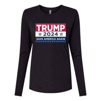 Trump Save America Again 2024 Election Womens Cotton Relaxed Long Sleeve T-Shirt