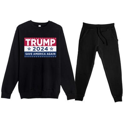 Trump Save America Again 2024 Election Premium Crewneck Sweatsuit Set