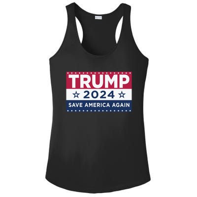 Trump Save America Again 2024 Election Ladies PosiCharge Competitor Racerback Tank