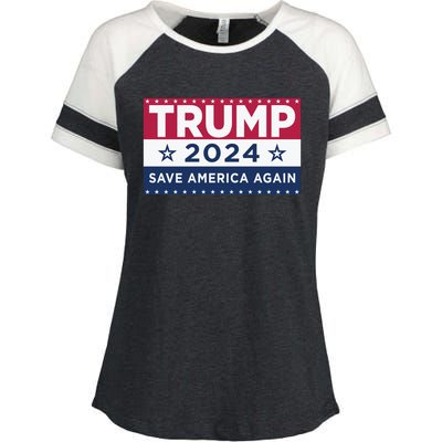 Trump Save America Again 2024 Election Enza Ladies Jersey Colorblock Tee