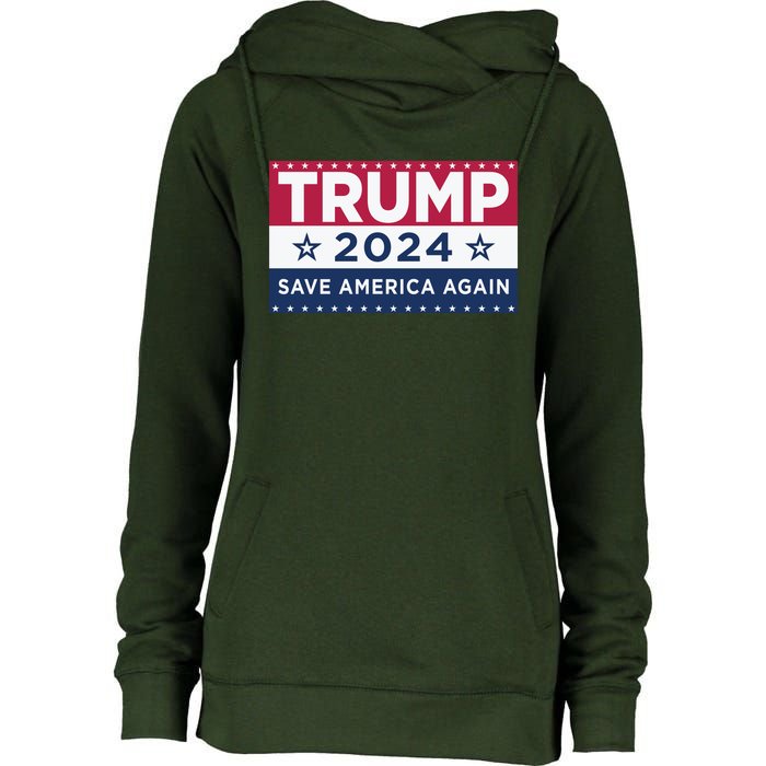 Trump Save America Again 2024 Election Womens Funnel Neck Pullover Hood