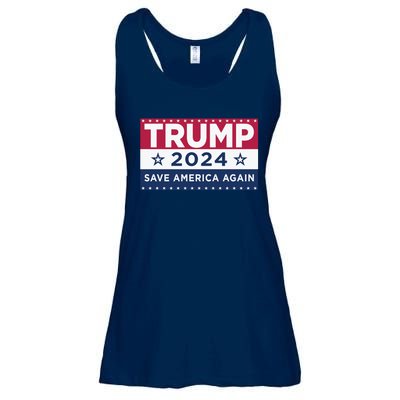 Trump Save America Again 2024 Election Ladies Essential Flowy Tank