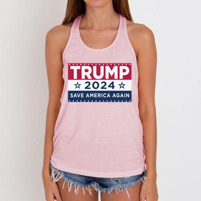 Trump Save America Again 2024 Election Women's Knotted Racerback Tank