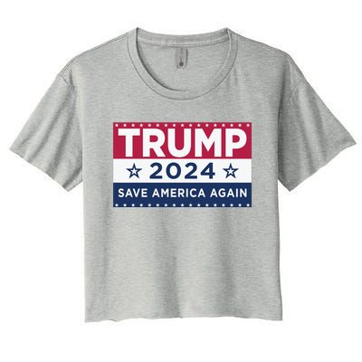 Trump Save America Again 2024 Election Women's Crop Top Tee