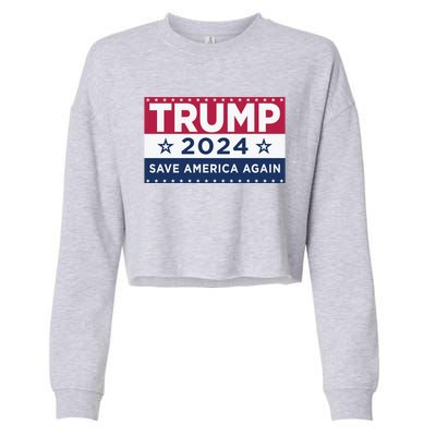 Trump Save America Again 2024 Election Cropped Pullover Crew