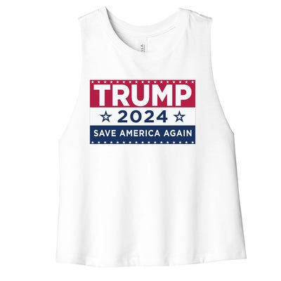 Trump Save America Again 2024 Election Women's Racerback Cropped Tank