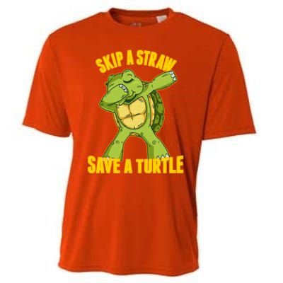 Turtle Skip A Straw Save A Turtle Reptiles Saying Gift Great Gift Cooling Performance Crew T-Shirt