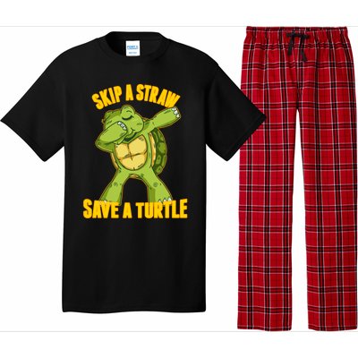 Turtle Skip A Straw Save A Turtle Reptiles Saying Gift Great Gift Pajama Set