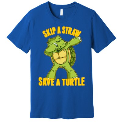 Turtle Skip A Straw Save A Turtle Reptiles Saying Gift Great Gift Premium T-Shirt