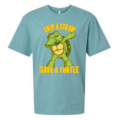 Turtle Skip A Straw Save A Turtle Reptiles Saying Gift Great Gift Sueded Cloud Jersey T-Shirt