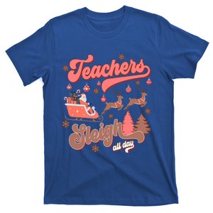 Teacher Sleigh All Day Funny Santa Reindeer Xmas Holiday Gift T-Shirt