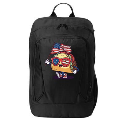 Taco Sunglasses American Flag USA Funny 4th Of July Gifts City Backpack