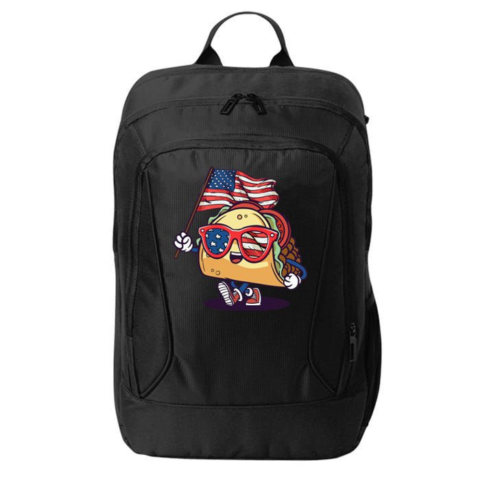 Taco Sunglasses American Flag USA Funny 4th Of July Gifts City Backpack