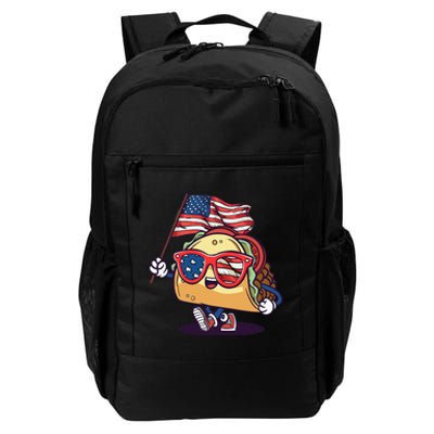 Taco Sunglasses American Flag USA Funny 4th Of July Gifts Daily Commute Backpack