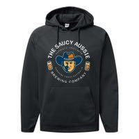 The Saucy Aussie Craft Beer Sunshine Coast Australia Beer Performance Fleece Hoodie