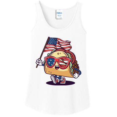 Taco Sunglasses American Flag USA Funny 4th Of July Gifts Ladies Essential Tank