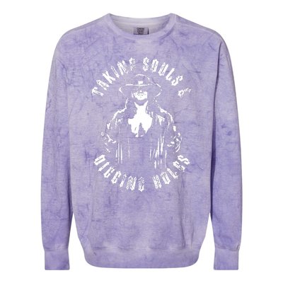 Taking Souls And Digging Holes Colorblast Crewneck Sweatshirt