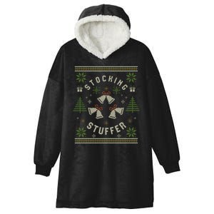 The Stocking And Stocking Stuffer Ugly Christmas Sweater Hooded Wearable Blanket