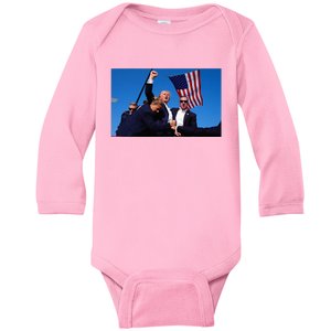 Trump Shooting Assassination Attempt Survival Baby Long Sleeve Bodysuit