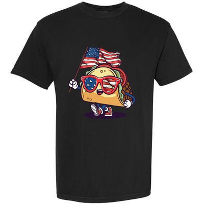 Taco Sunglasses American Flag USA Funny 4th Of July Gifts Garment-Dyed Heavyweight T-Shirt