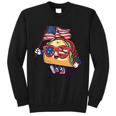 Taco Sunglasses American Flag USA Funny 4th Of July Gifts Sweatshirt