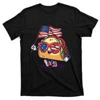 Taco Sunglasses American Flag USA Funny 4th Of July Gifts T-Shirt