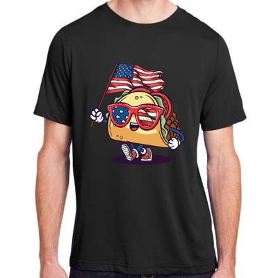 Taco Sunglasses American Flag USA Funny 4th Of July Gifts Adult ChromaSoft Performance T-Shirt