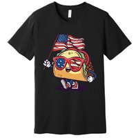 Taco Sunglasses American Flag USA Funny 4th Of July Gifts Premium T-Shirt