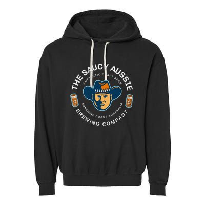 The Saucy Aussie Craft Beer Sunshine Coast Australia Beer Garment-Dyed Fleece Hoodie