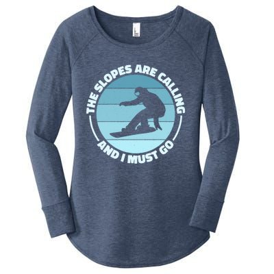 The Slopes Are Calling And I Must Go Snowboard Snowboarders Gift Women's Perfect Tri Tunic Long Sleeve Shirt