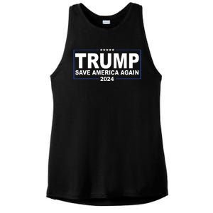 Trump Save America Again 2024 Ladies PosiCharge Tri-Blend Wicking Tank