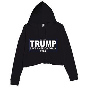 Trump Save America Again 2024 Crop Fleece Hoodie