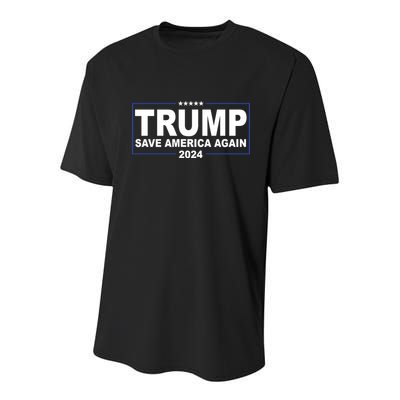 Trump Save America Again 2024 Youth Performance Sprint T-Shirt