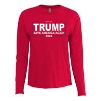 Trump Save America Again 2024 Womens Cotton Relaxed Long Sleeve T-Shirt