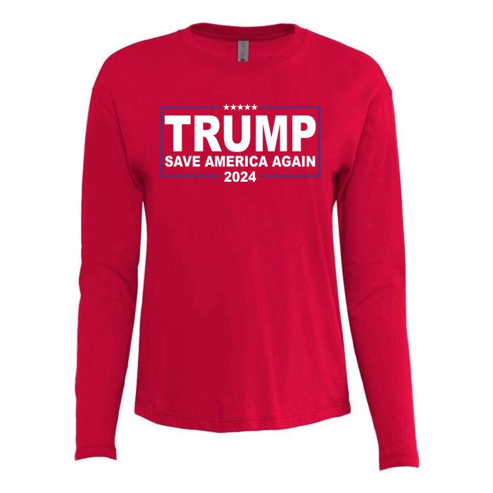 Trump Save America Again 2024 Womens Cotton Relaxed Long Sleeve T-Shirt